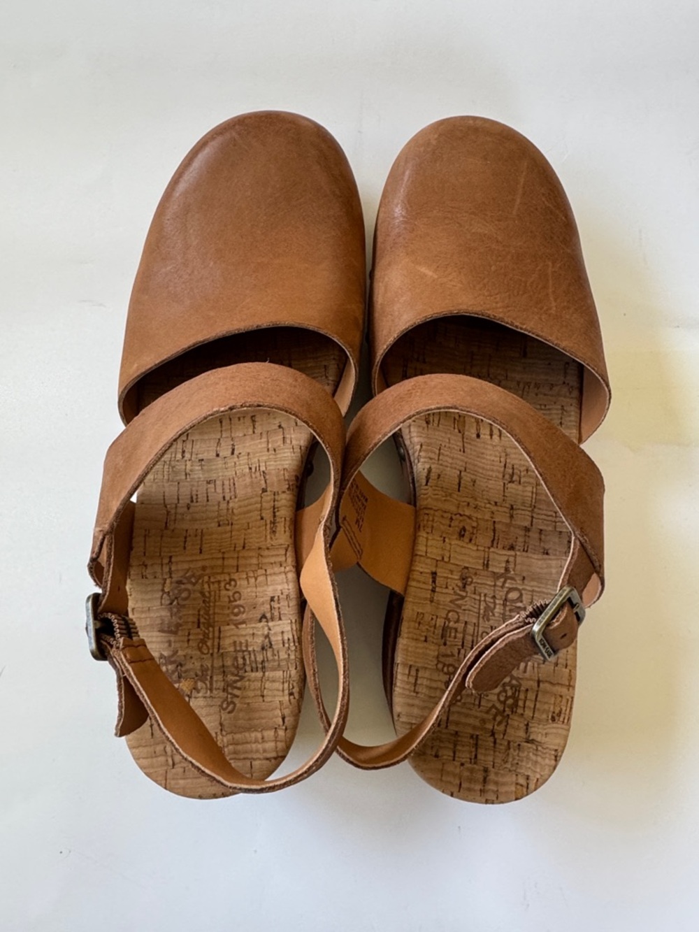 Kork Ease Women's Brown Leather Slingback Clog Sandals